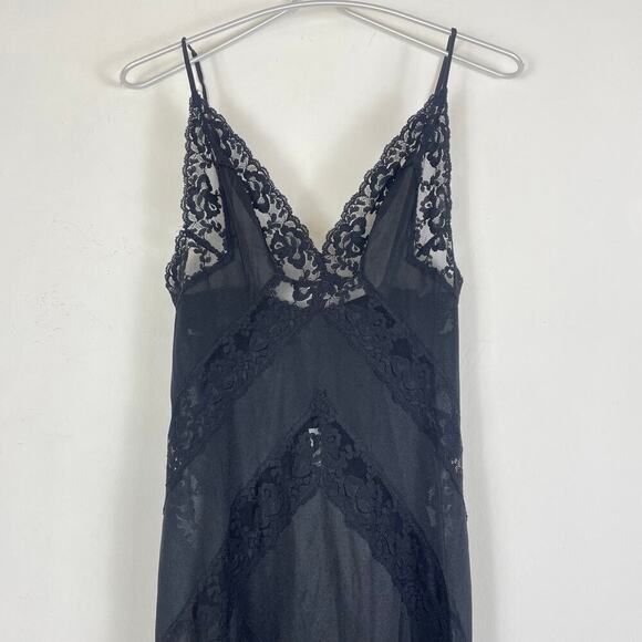Ralph Montenero for Blanche Black Lace Slip Gown Size MEDIUM Vintage 1960’s - Picture 3 of 8